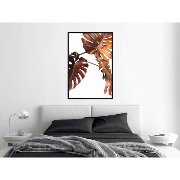 Inramad Poster / Tavla - Copper Monstera