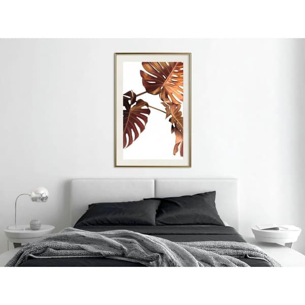 Inramad Poster / Tavla - Copper Monstera