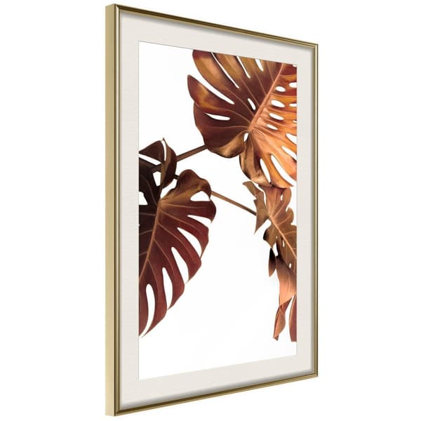 Inramad Poster / Tavla - Copper Monstera