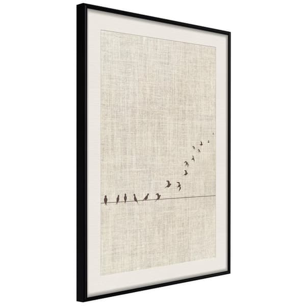 Inramad Poster / Tavla - Learning to Fly
