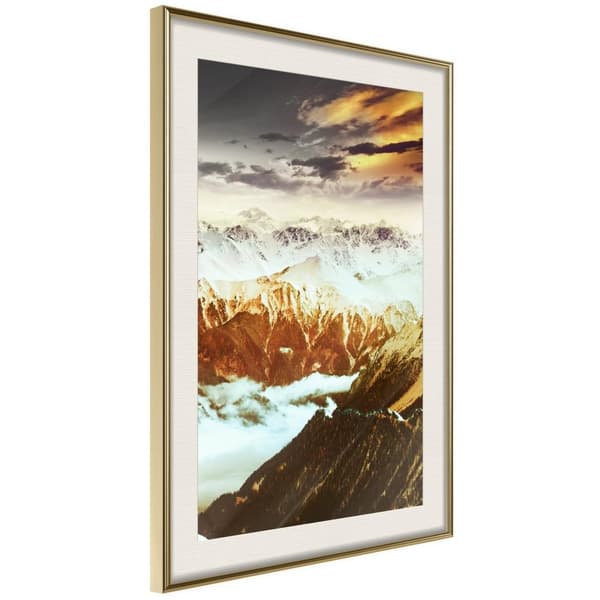 Inramad Poster / Tavla - Mountain Land