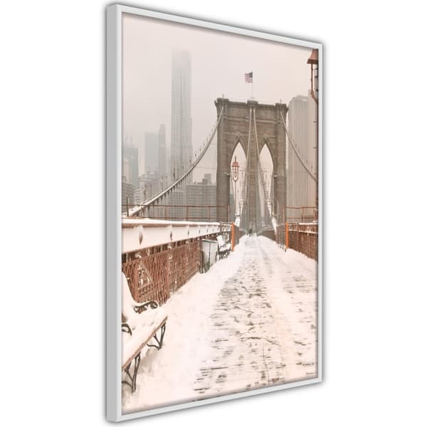 Inramad Poster / Tavla - Winter in New York