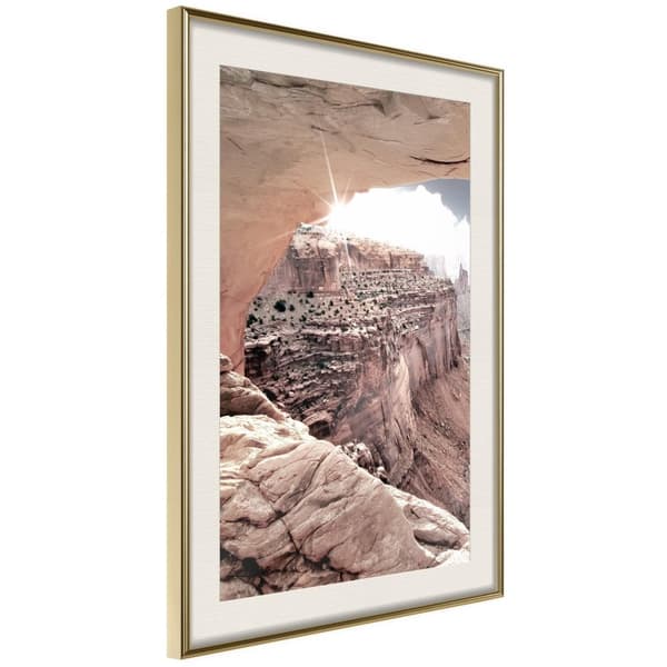 Inramad Poster / Tavla - Beauty of the Canyon Guldram med passepartout 20x30