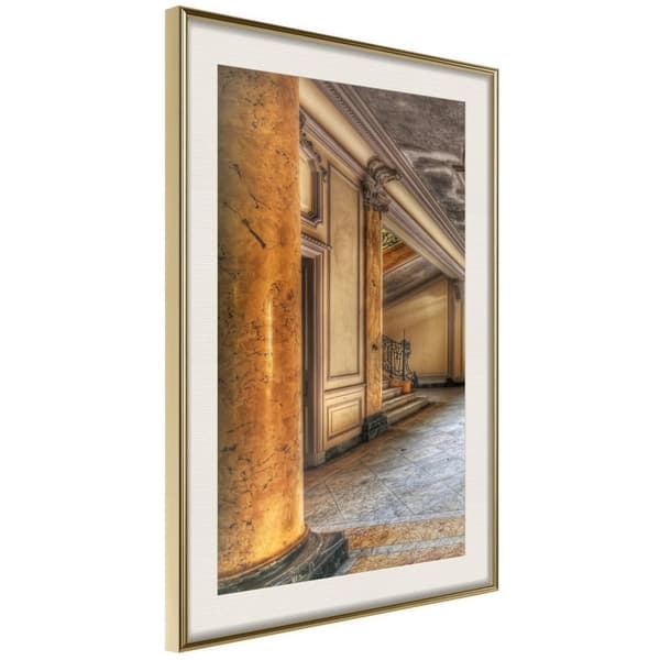 Inramad Poster / Tavla - Foyer Guldram med passepartout 20x30
