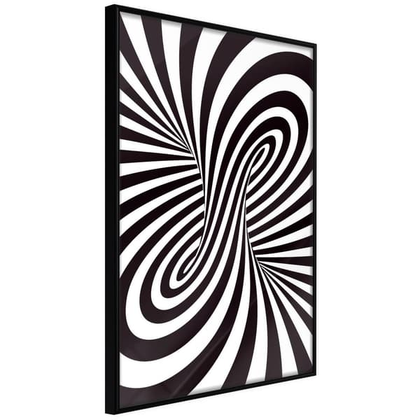 Inramad Poster / Tavla - Black and White Swirl