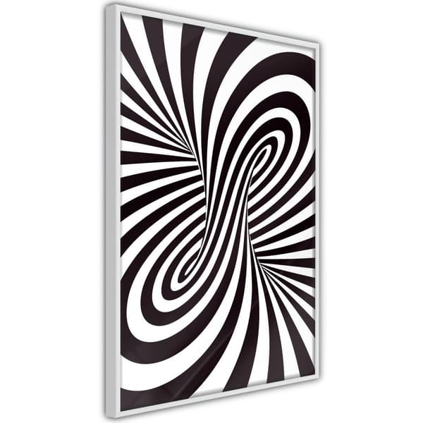 Inramad Poster / Tavla - Black and White Swirl