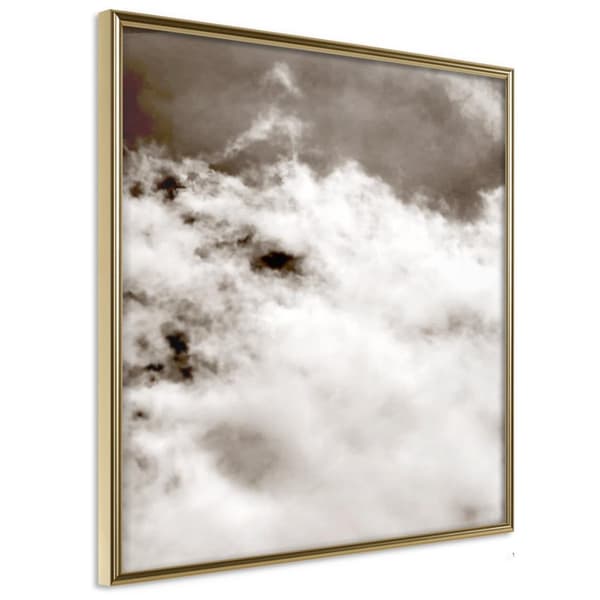 Inramad Poster / Tavla - Clouds Guldram 20x20