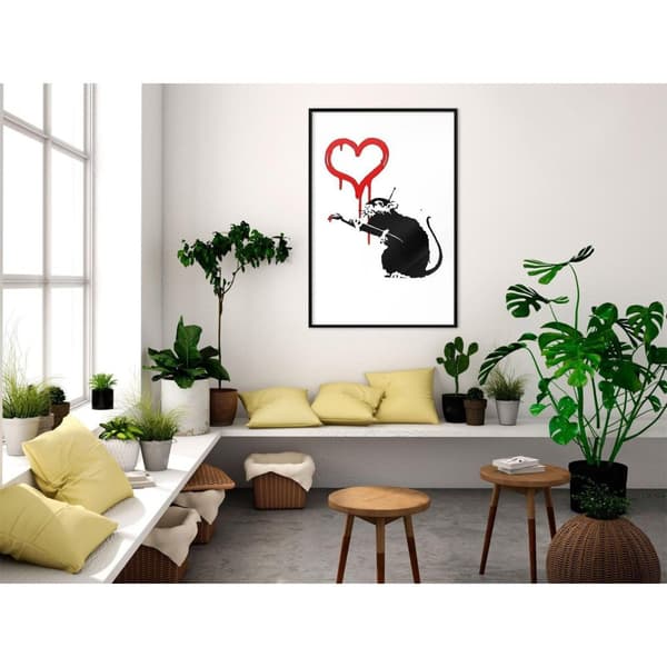 Inramad Poster / Tavla - Banksy: Love Rat