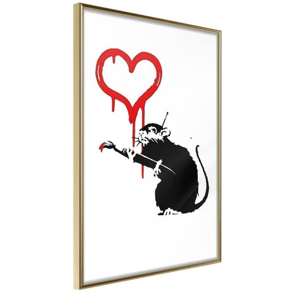 Inramad Poster / Tavla - Banksy: Love Rat
