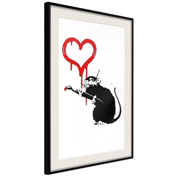 Inramad Poster / Tavla - Banksy: Love Rat