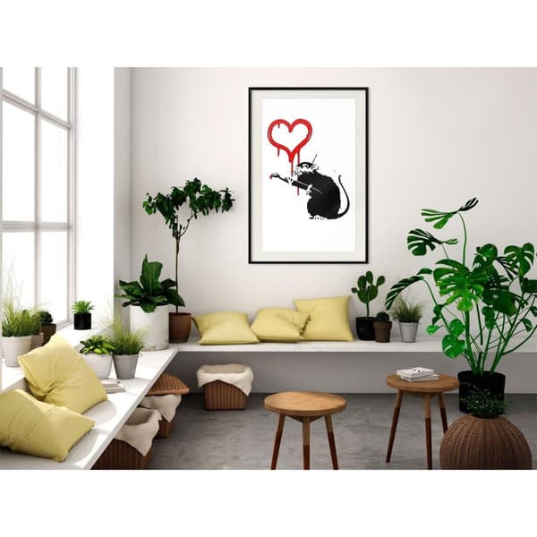 Inramad Poster / Tavla - Banksy: Love Rat