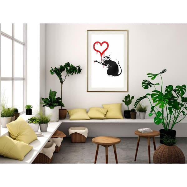 Inramad Poster / Tavla - Banksy: Love Rat