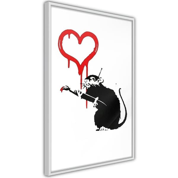 Inramad Poster / Tavla - Banksy: Love Rat