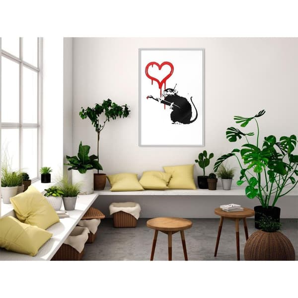 Inramad Poster / Tavla - Banksy: Love Rat