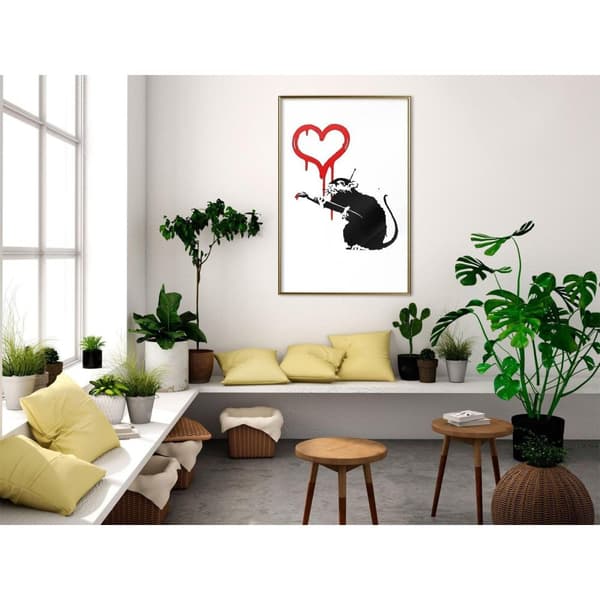 Inramad Poster / Tavla - Banksy: Love Rat