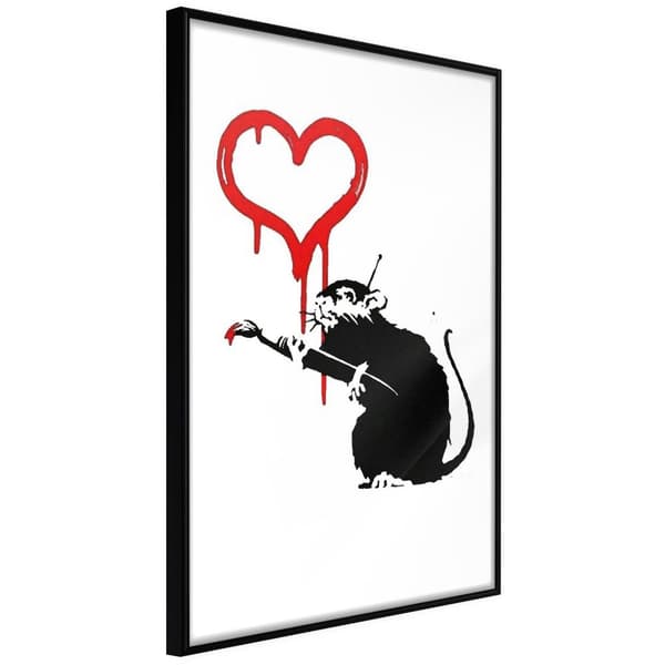 Inramad Poster / Tavla - Banksy: Love Rat