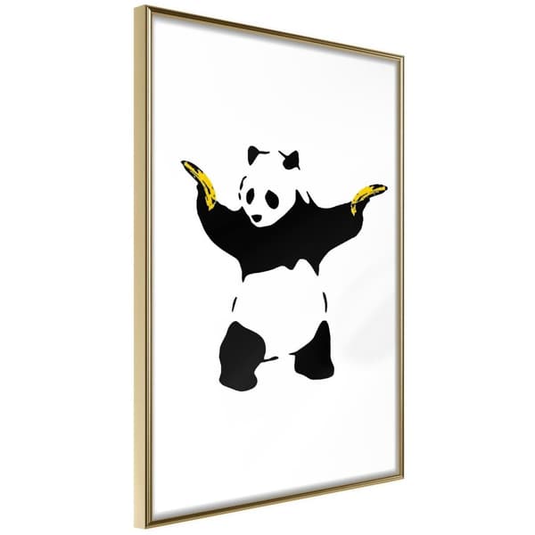Inramad Poster / Tavla - Banksy: Panda With Guns