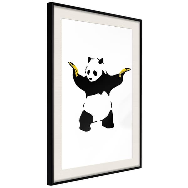 Inramad Poster / Tavla - Banksy: Panda With Guns