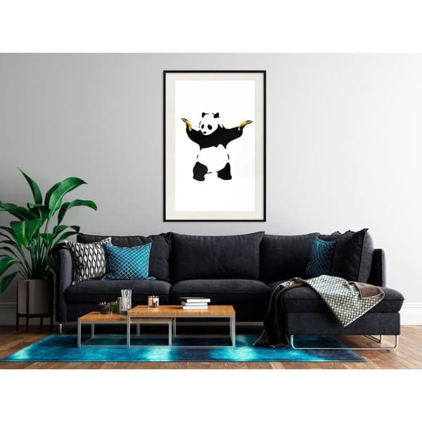 Inramad Poster / Tavla - Banksy: Panda With Guns