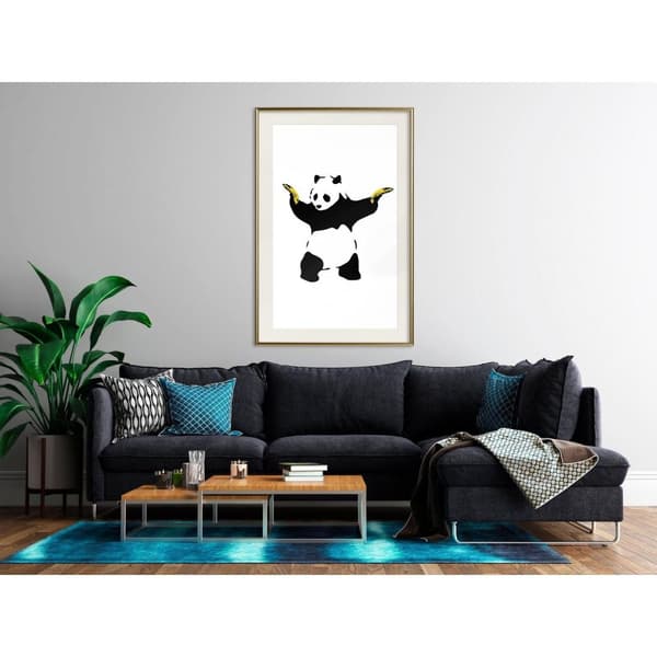 Inramad Poster / Tavla - Banksy: Panda With Guns
