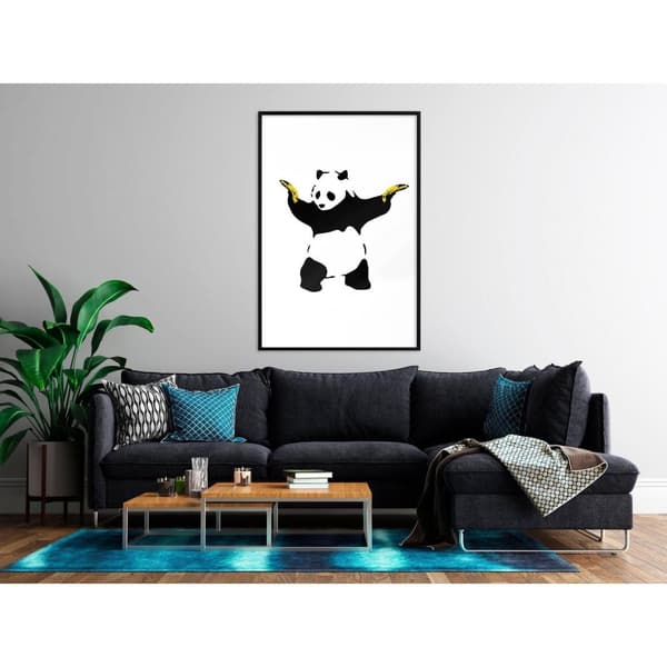 Inramad Poster / Tavla - Banksy: Panda With Guns