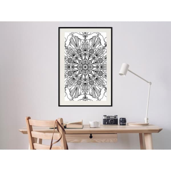Inramad Poster / Tavla - Colour Your Own Mandala I