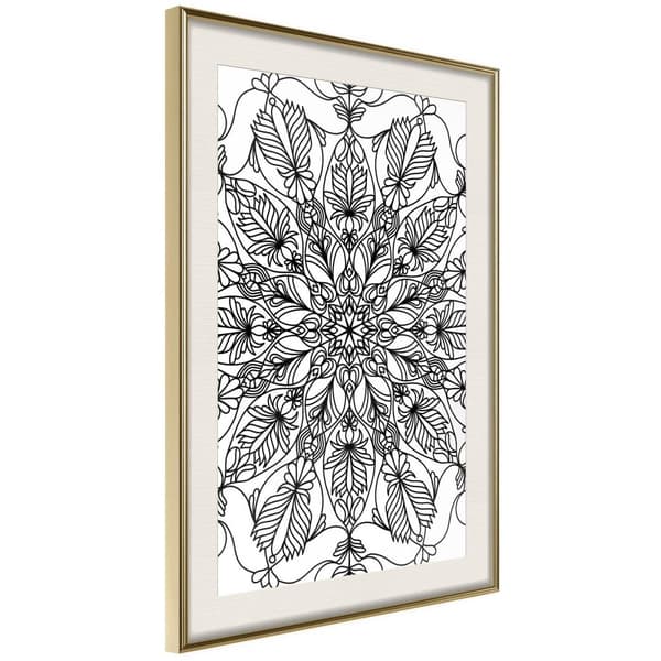 Inramad Poster / Tavla - Colour Your Own Mandala I