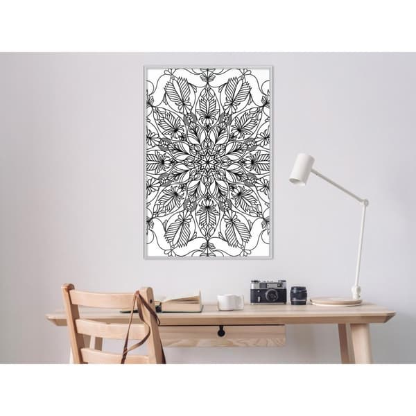 Inramad Poster / Tavla - Colour Your Own Mandala I