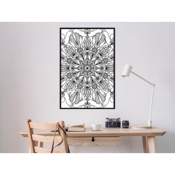 Inramad Poster / Tavla - Colour Your Own Mandala I
