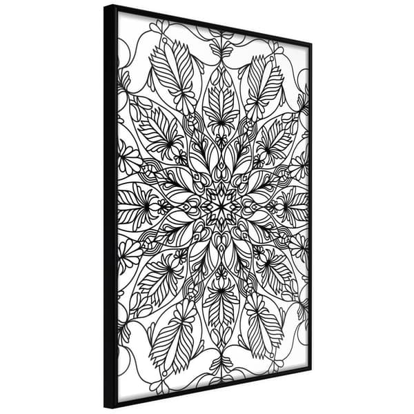 Inramad Poster / Tavla - Colour Your Own Mandala I