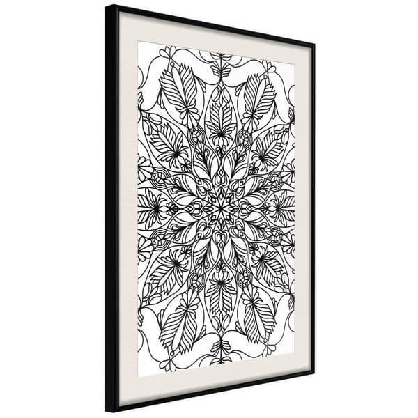 Inramad Poster / Tavla - Colour Your Own Mandala I