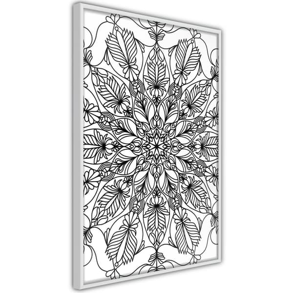 Inramad Poster / Tavla - Colour Your Own Mandala I