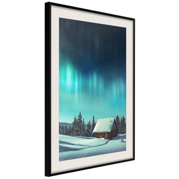 Inramad Poster / Tavla - Evening in the Iceland