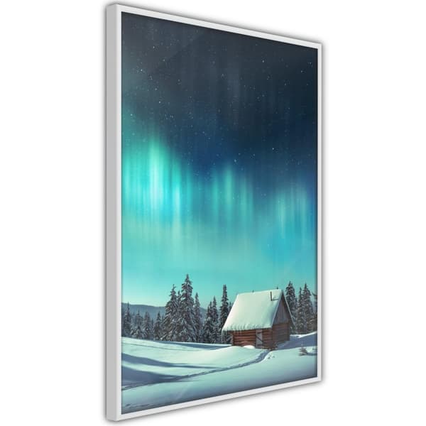 Inramad Poster / Tavla - Evening in the Iceland