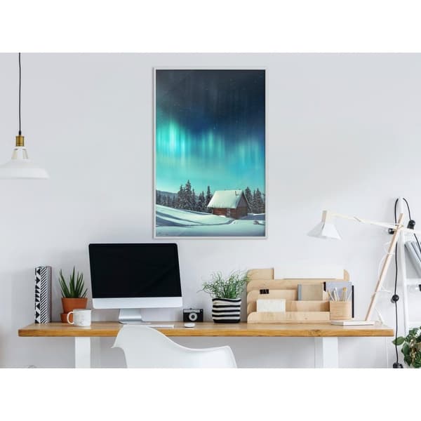 Inramad Poster / Tavla - Evening in the Iceland