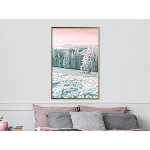 Inramad Poster / Tavla - Frosty Landscape