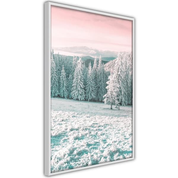 Inramad Poster / Tavla - Frosty Landscape Vit ram 30x45