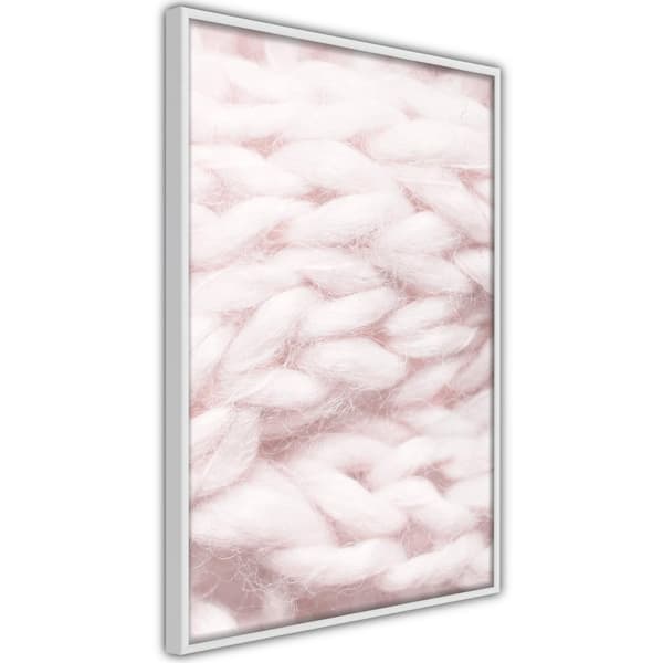 Inramad Poster / Tavla - Pale Pink Knit Vit ram 20x30