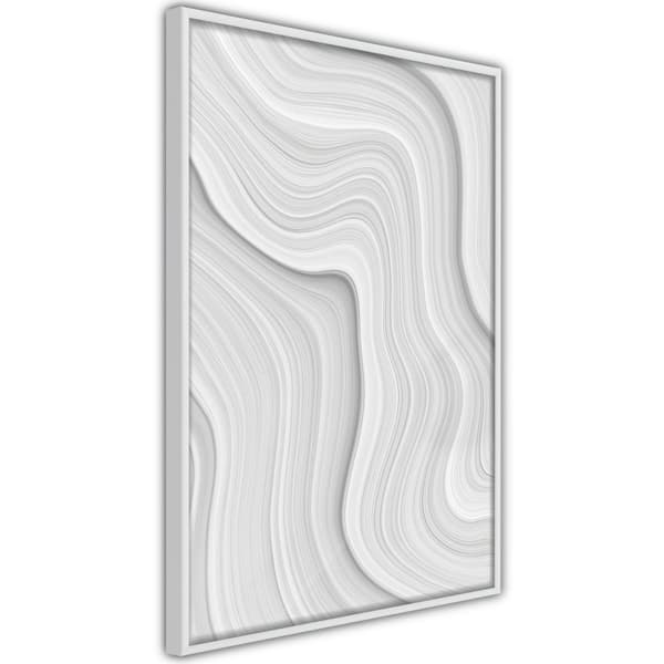 Inramad Poster / Tavla - Snow Contour Lines