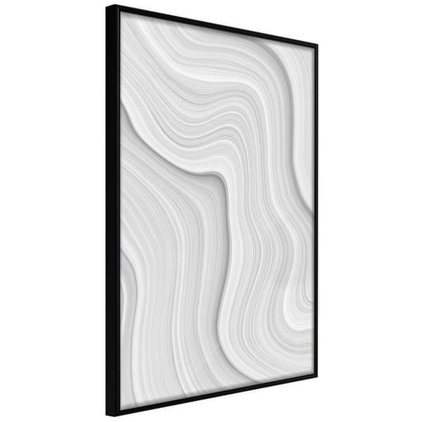 Inramad Poster / Tavla - Snow Contour Lines