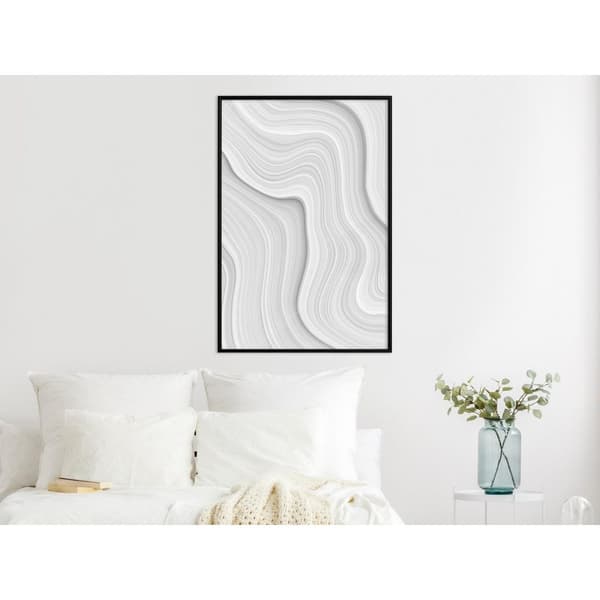 Inramad Poster / Tavla - Snow Contour Lines