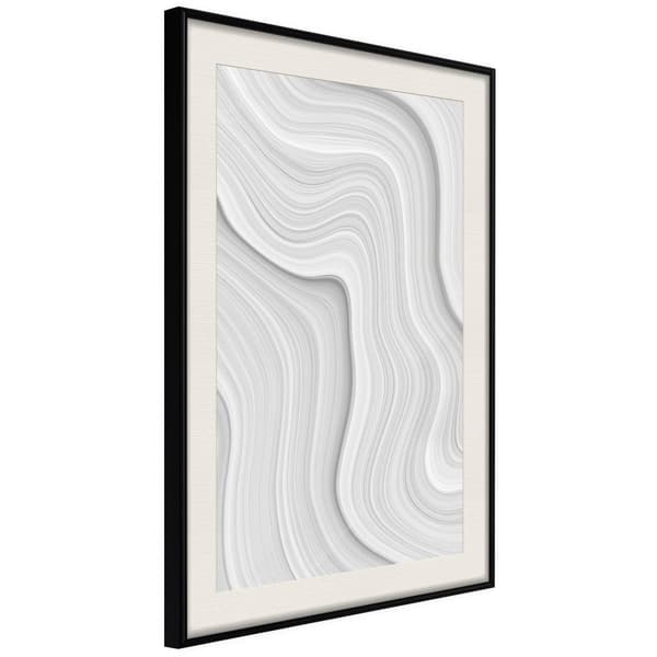 Inramad Poster / Tavla - Snow Contour Lines