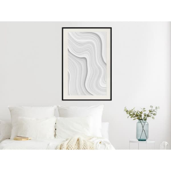 Inramad Poster / Tavla - Snow Contour Lines