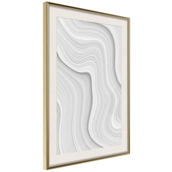 Inramad Poster / Tavla - Snow Contour Lines