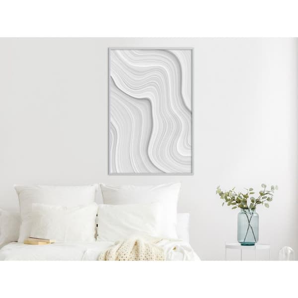 Inramad Poster / Tavla - Snow Contour Lines