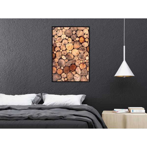 Inramad Poster / Tavla - Log Pile