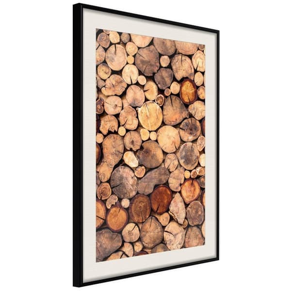 Inramad Poster / Tavla - Log Pile