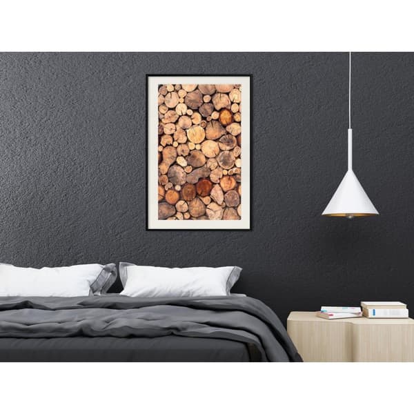 Inramad Poster / Tavla - Log Pile