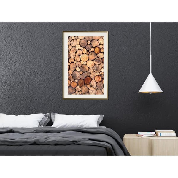 Inramad Poster / Tavla - Log Pile