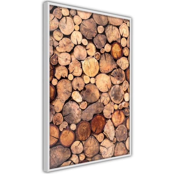 Inramad Poster / Tavla - Log Pile